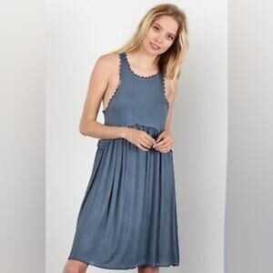 POL Dress Women's Medium Elegant Crochet Lace Bohemian Festival Romantic Flowy